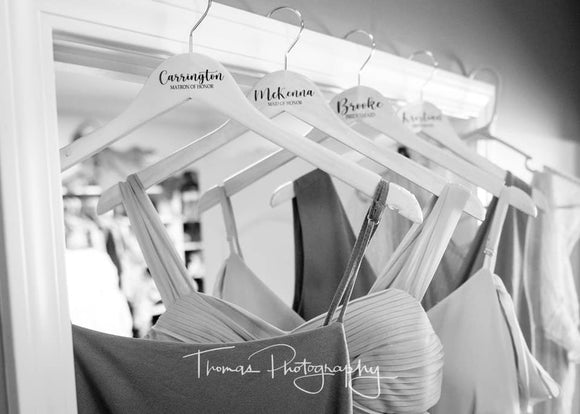 Personalized Bridesmaid Hangers - Wedding Hanger - Wooden Engraved Hanger - Bridal Dress Hanger - Wedding Name Hangers