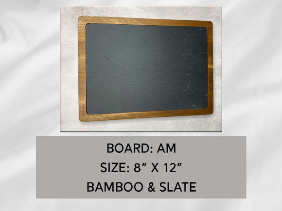Bamboo & Slate Cutting Board, Personalized, 8