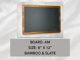 Bamboo & Slate Cutting Board, Personalized, 8" x 12", Board AM