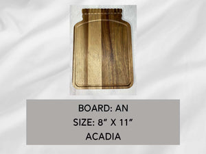 Acadia Cutting Board, Personalized, 8" x 11", Board AN