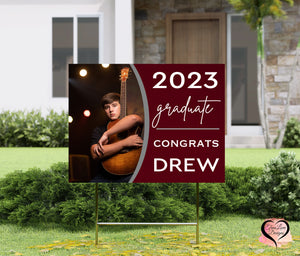 Half Circle Design, Graduation Lawn Yard Sign, Yard Sign, Outdoor Lawn Decorations, Lawn Ornaments, College Graduation, High School Graduation, Senior Yard Sign, 18" x 24", Class of 2023