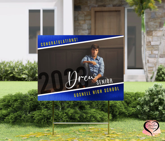 Horizontal Angled Photo Design, Graduation Lawn Yard Sign, Yard Sign, Outdoor Lawn Decorations, Lawn Ornaments, College Graduation, High School Graduation, Senior Yard Sign, 18