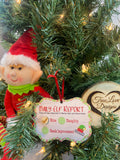 Daily Elf Report Christmas Ornament - Funny Christmas - Christmas Decor - Christmas Tree Ornament - Elf Ornament - Elf Magic - Nice Naughty