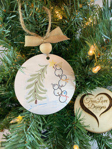 Snowman Christmas Ornament, Christmas Ornament, Wooden Ornament