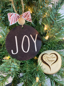 Joy Christmas Ornament Black | Farmhouse Joy Christmas ornament | Christmas Ornament
