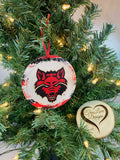 Arkansas State Red Wolves College Wood Christmas Ornament | Arkansas State University | Howl | Graduation Gift | Christmas Ornament