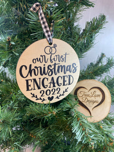 Our First Christmas Engaged Christmas Ornament, Engaged Couple Ornament, Our First Christmas, New Couple Gift, Christmas Engaged