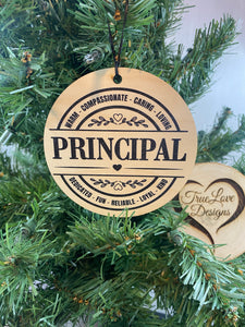 Principal Christmas Ornament, Principal Gift, Principal Appreciation, Christmas Gift, School Principal Gift
