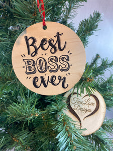 Best Boss Ever Ornament, Boss Christmas Ornament, Christmas Ornament Swap, Boss Gift, Supervisor Gift, Manager Gift
