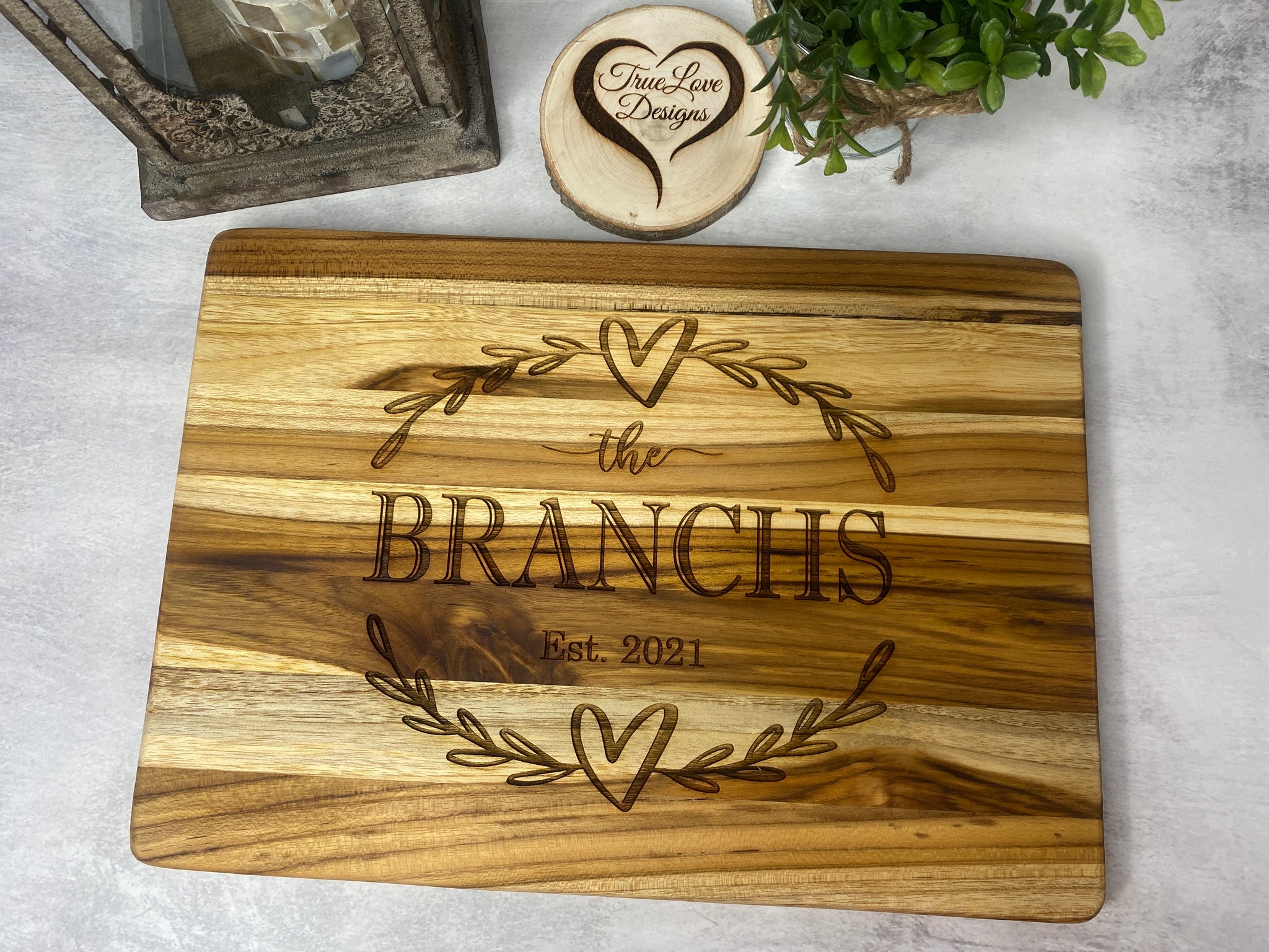 Teak Cutting Board, Personalized, 12 x 9, Board T – TrueLove