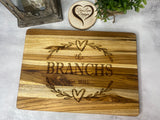 Teak Cutting Board, Personalized, 12" x 9", Board T