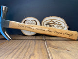 Customized Wooden Hammer, 16 oz, Personalized, Father's Day; Birthday; Gift for Him; Tool; Grandpa; Grandparents; Papaw; Papa