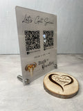 Social Media Printed Acrylic Sign, Boutique Sign, Small Business Sign, Instagram Handle, Tiktok Username, Let’s Get Social Business Sign, QR Code Sign