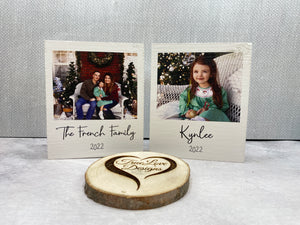 Family Photo Polaroid Shelf Sitter, Portrait Shelf Sitter, Personalized Printed Portrait, Printed Picture, Family Photo, Custom Photo Gift