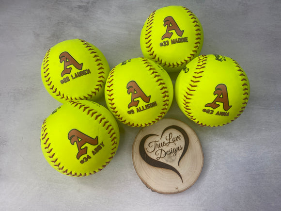 Personalized Printed Softball, Graduate Senior, Personalized Softball Gift, Senior Gift, Softball Team Gift, Softball Senior Night