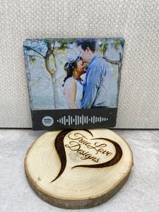 Photo Spotify Code Slate Coaster, Photos with Spotify, Wedding Coaster Set, Valentine's Day Gift, Spotify Song, Gift for Him, Boyfriend Gift