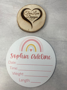 Boho Rainbow Baby Birth Stats, Personalized, Keepsake, Baby Room Decor, Newborn Birth Stats, Baby Birth Announcement Sign