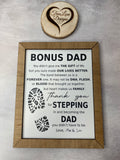 Stepped Up Dad, Personalized Sign, Fathers Day, Gift, Step Dad, Bonus Dad, Step Father