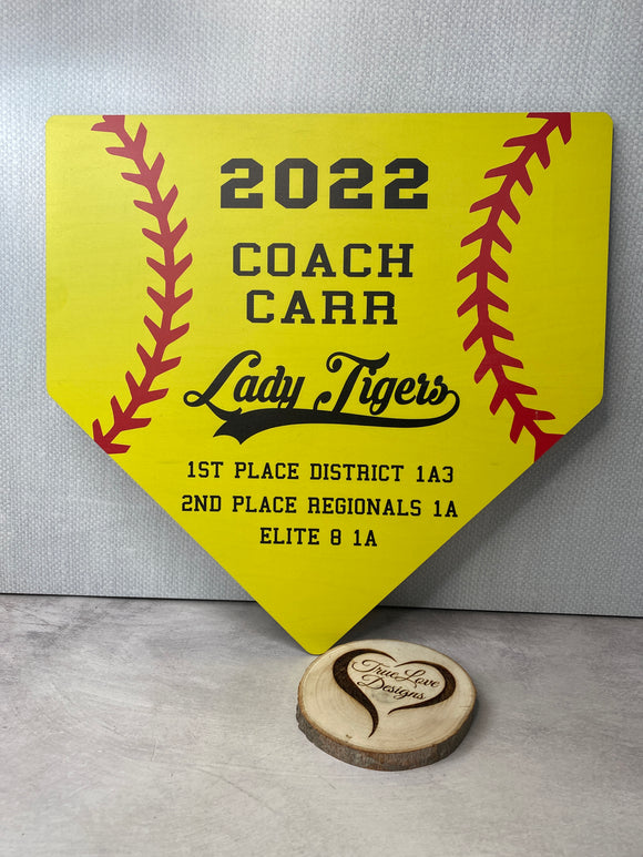 Softball Coach Gift, Softball Plaque, Coach Plaque, End of Season Gift, Personalized Gift, Player Signature Plaque