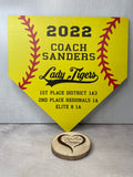 Softball Coach Gift, Softball Plaque, Coach Plaque, End of Season Gift, Personalized Gift, Player Signature Plaque