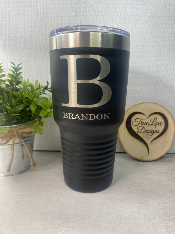 Engraved 30oz Tumbler Personalized  with custom artwork or logo - Custom Engraved Travel Mug - Custom 30oz Tumbler - Client Gifts - Custom Logo Swag - Branded Merchandise