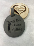 Personalized Engraved Golf Bag Tag with Tees, Leatherette Golf Bag Tag, Fathers Day Gift, Gift for Him, Gift for Dad, Golf Gifts