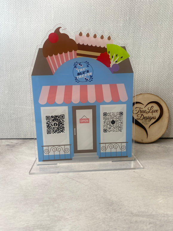 Shop Store Front Social Media Sign, Social Media Printed Acrylic Sign, Boutique Sign, Small Business Sign, Instagram Handle, Tiktok Username, Let’s Get Social Business Sign, QR code Sign
