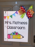 Teacher Classroom Name Sign, Teacher Appreciation Gift, Personalized Teacher Welcome Sign, Personalized Classroom Decor, Seasonal Attachments