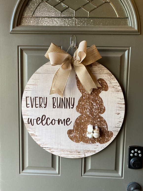Every Bunny Welcome Door Hanger, Easter Door Hanger, Farmhouse Door Hanger, Western Door Hanger