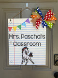 Teacher Classroom Name Sign, Teacher Appreciation Gift, Personalized Teacher Welcome Sign, Personalized Classroom Decor, Seasonal Attachments