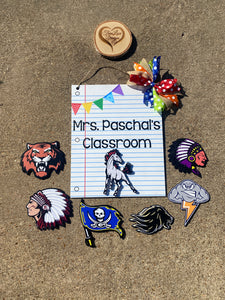 Teacher Classroom Name Sign, Teacher Appreciation Gift, Personalized Teacher Welcome Sign, Personalized Classroom Decor, Seasonal Attachments