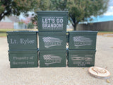 Ammo Can, Personalized Engraved .50 Cal .30 Cal Caliber, Ammo Box, Storage Box, Groomsmen Gift, Wedding, Groom, Father's Day, Grandfather, Dad