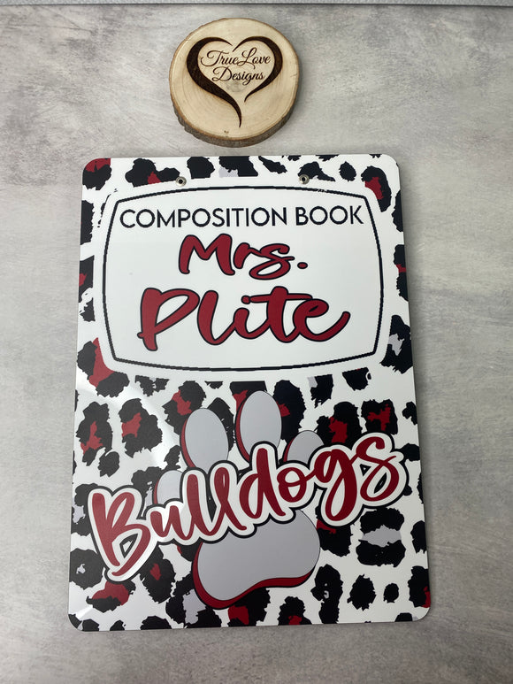 Personalized Composition Notebook Clipboard 9