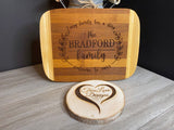 Bamboo Cutting Board with Handle, Personalized, 8" x 6", Board G