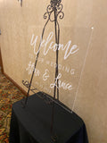 Minimalist Acrylic Wedding Welcome Sign - Personalized Welcome To Our Wedding Sign - Wedding Decor - Modern Wedding Welcome Sign