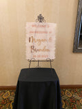 20" x 16" 3D Mirror Wedding Acrylic Welcome Sign - Personalized Wedding Sign- Brushed Acrylic Sign - Wedding Decor - Modern Minimalist