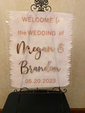 24" x 20" 3D Mirror Wedding Acrylic Welcome Sign- Personalized Wedding Sign- Brushed Acrylic Sign - Wedding Decor - Modern Minimalist Active