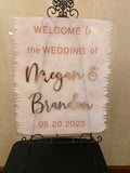 20" x 16" 3D Mirror Wedding Acrylic Welcome Sign - Personalized Wedding Sign- Brushed Acrylic Sign - Wedding Decor - Modern Minimalist