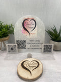 Table Top Logo Sign with QR Codes, QR code Display Sign, Business Card Holder Sign, Business Sign, Custom Logo Sign, QR code Sign, Printed Sign, Social Media Sign