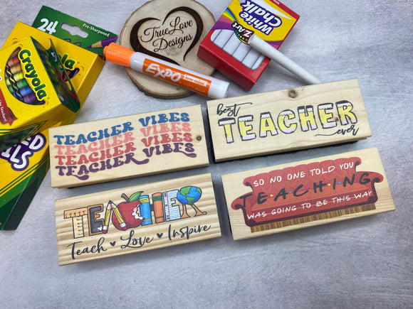 Teacher Whiteboard Chalkboard Eraser, Back to School Teacher Gift, Teacher Appreciation, Teacher Eraser, Gift for Teacher