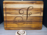 Teak Cutting Board, Personalized, 16" x 12", Board U