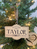 Family Name Ornament | Last Name Ornament | Personalized Christmas Ornament | Newlywed Ornament | Wood Ornament | Established Year Ornament