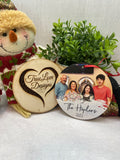Family Photo Snow Ornament | Portrait Christmas Ornament | Personalized Ornament | Picture Ornament | Family Ornament | Custom Photo Gift