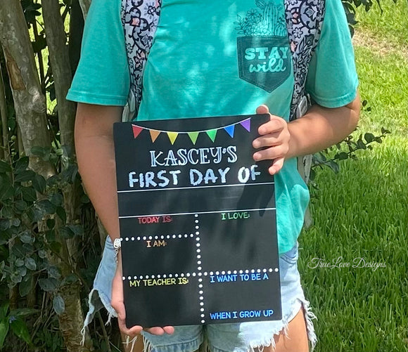 Reusable First and Last Day of School Sign, Chalkboard Sign, First Day of School Sign, 1st Day of School, Back to School, Classic Boho School Sign Set
