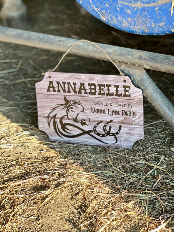 Stall name plates for horses deals