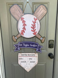 Baseball and home plate baby hospital door hanger, Birth Announcement, Baby Shower, Hospital Baby Announcement, Baseball Baby Nursery Decor