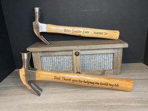 Customized Wooden Hammer, 16 oz, Personalized, Father's Day; Birthday; Gift for Him; Tool; Grandpa; Grandparents; Papaw; Papa