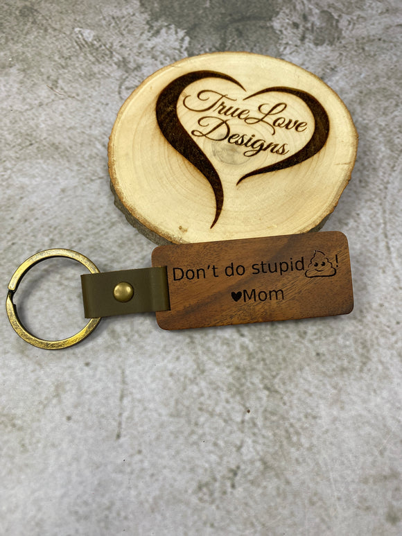 Wooden Keychain, Personalized Engraved Keychains, Rectangle, Groomsman, Graduate, Wedding, Dorm Room, Sweet 16,