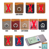 Leatherette Phone Wallet with ring, stand, cell phone wallet, iPhone wallet, credit card holder, Personalized Laser Engraved