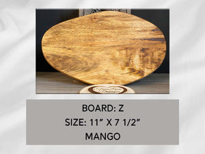 Mango Cutting Board, Personalized, 11" x 7 1/2", Board Z